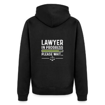 Lawyer In Progress Law Student - Unisex Premium Organic Zip Hoodie - black - Back - Nico (187cm)