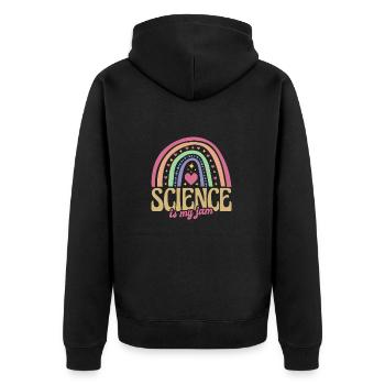 Science Science est mon professeur de confiture - Veste à capuche bio Premium Unisexe - noir - Dos - Nico (187cm)