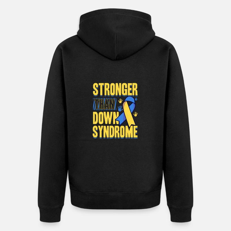 Down Syndrom Awareness Bewusstsein - Unisex Premium Bio Zip Hoodie - Schwarz