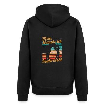 Reiterin Reiten Mehr Brauche Ich Heute Nicht - Unisex Premium Bio Zip Hoodie - Schwarz - Hinten - Nico (187cm)
