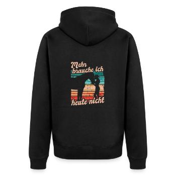 Reiterin Reiten Mehr Brauche Ich Heute Nicht - Unisex Premium Bio Zip Hoodie - Schwarz - Hinten - Nico (187cm)