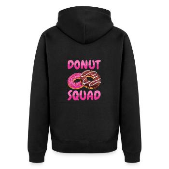 Donut Squad Donuts - Unisex Premium Organic Zip Hoodie - black - Back - Nico (187cm)