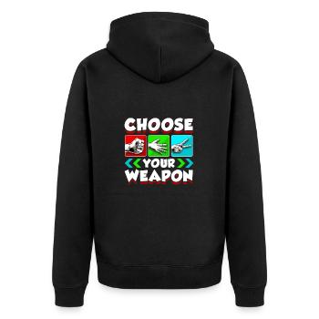 Ciseaux Papier de pierre - Veste à capuche bio Premium Unisexe - noir - Dos - Nico (187cm)