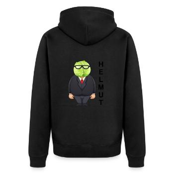 Helmut Kohl - Unisex Premium Bio Zip Hoodie - Schwarz - Hinten - Nico (187cm)