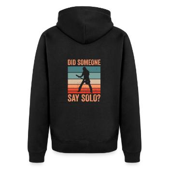 Guitare Quelqu’un a-t-il dit guitares solo - Veste à capuche bio Premium Unisexe - noir - Dos - Nico (187cm)