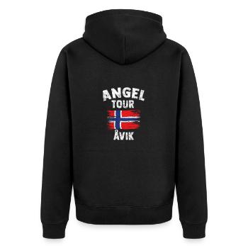 AVIK - Angel Tour Norvège Cadeau - Veste à capuche bio Premium Unisexe - noir - Dos - Nico (187cm)