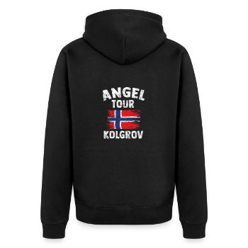 KOLGROV - Angel Tour Norvège personnalisable - Veste à capuche bio Premium Unisexe - noir - Dos - Nico (187cm)