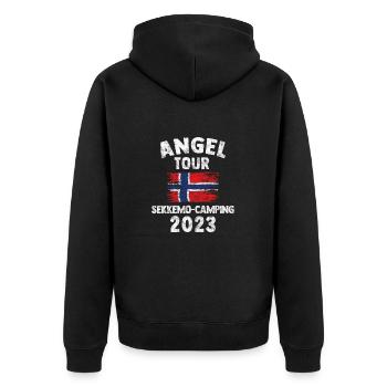 SEKKEMO 2023 Angel Tour Norway Customizable - Unisex Premium Organic Zip Hoodie - black - Back - Nico (187cm)