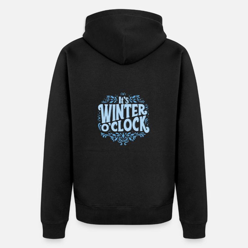 it's winter o'clock - Unisex Premium Bio Zip Hoodie - Schwarz
