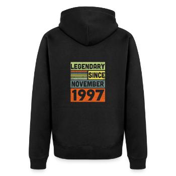 25 Years Old Legendary Since November 1997 25th - Unisex Premium Organic Zip Hoodie - black - Back - Nico (187cm)