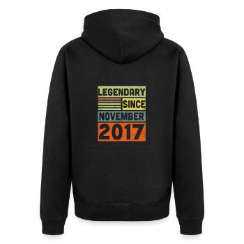 Légendaire depuis novembre 2017 5ème anniversaire - Veste à capuche bio Premium Unisexe - noir - Dos - Nico (187cm)