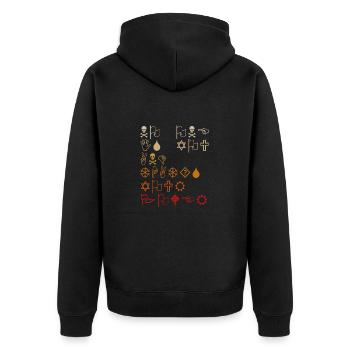 No One Is You And Thats Your Power SYMBOL LANGUAGE - Unisex Premium Organic Zip Hoodie - black - Back - Nico (187cm)