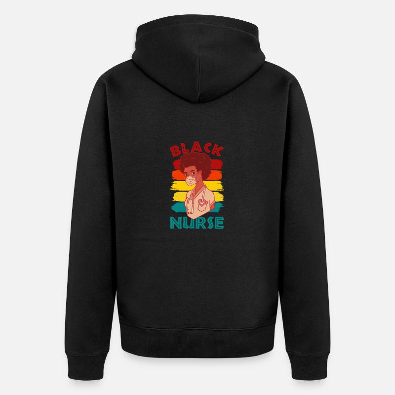 Schwarze Krankenschwester - Unisex Premium Bio Zip Hoodie - Schwarz