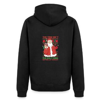 Baum ist nicht das Einzige, was heute Abend Weihnachten beleuchtet wird - Unisex Premium Bio Zip Hoodie - Schwarz - Hinten - Nico (187cm)