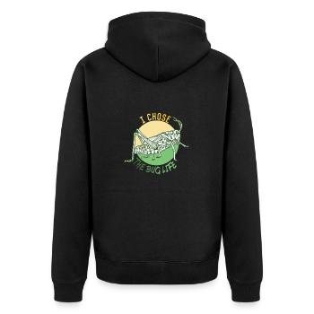 Stick Insekt Bug Liebhaber Entemologie Phasmatodea - Unisex Premium Bio Zip Hoodie - Schwarz - Hinten - Nico (187cm)