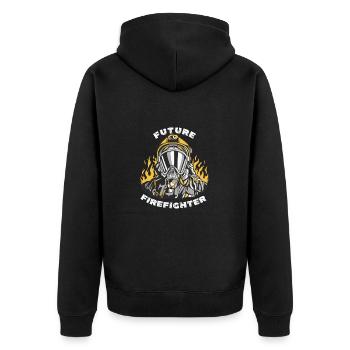 Future Firefighter - Unisex Premium Organic Zip Hoodie - black - Back - Nico (187cm)
