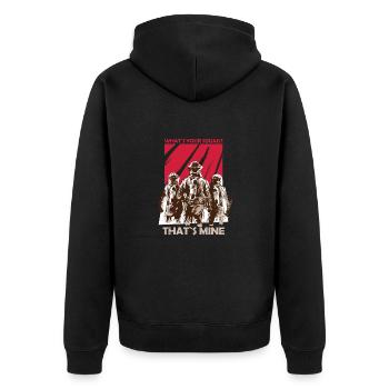 Firefighter Squad Fireman - Unisex Premium Organic Zip Hoodie - black - Back - Nico (187cm)