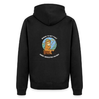 Drôle de dicton de pêche - Veste à capuche bio Premium Unisexe - noir - Dos - Nico (187cm)