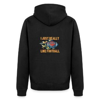 J’aime vraiment le football américain - Veste à capuche bio Premium Unisexe - noir - Dos - Nico (187cm)