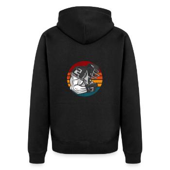 Football Américain Rétro Vintage - Veste à capuche bio Premium Unisexe - noir - Dos - Nico (187cm)