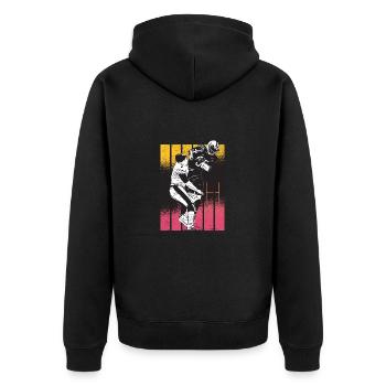 Football Américain Rétro Vintage - Veste à capuche bio Premium Unisexe - noir - Dos - Nico (187cm)