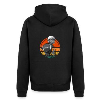Football Américain Rétro Vintage - Veste à capuche bio Premium Unisexe - noir - Dos - Nico (187cm)