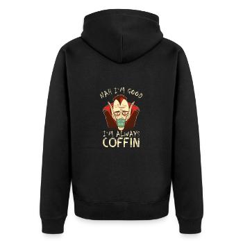 Je suis toujours un cercueil vampire qui dit Halloween - Veste à capuche bio Premium Unisexe - noir - Dos - Nico (187cm)