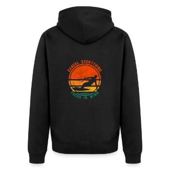 Alles abbrechen Es gibt Wind Lustiges Kitesurfen - Unisex Premium Bio Zip Hoodie - Schwarz - Hinten - Nico (187cm)