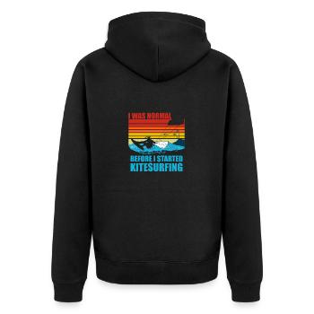 J’étais normal avant le kitesurf drôle de kitesurf - Veste à capuche bio Premium Unisexe - noir - Dos - Nico (187cm)