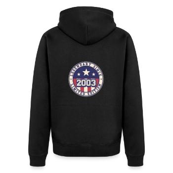 20 Years Old Legendary Since 2003 20th Birthday - Unisex Premium Organic Zip Hoodie - black - Back - Nico (187cm)