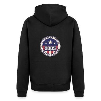 Légendaire depuis 2005 18ème anniversaire - Veste à capuche bio Premium Unisexe - noir - Dos - Nico (187cm)
