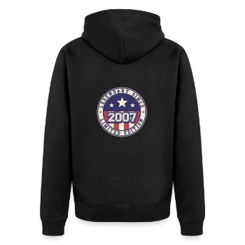 16 Years Old Legendary Since 2007 16th Birthday - Unisex Premium Organic Zip Hoodie - black - Back - Nico (187cm)