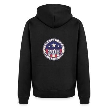 Légendaire depuis 2016 7ème anniversaire - Veste à capuche bio Premium Unisexe - noir - Dos - Nico (187cm)