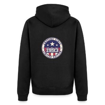 Awesome Since 1993 30. Geburtstag - Unisex Premium Bio Zip Hoodie - Schwarz - Hinten - Nico (187cm)