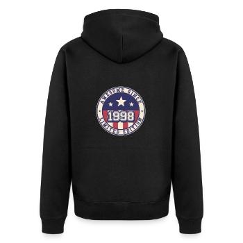 Awesome Since 1998 25. Geburtstag - Unisex Premium Bio Zip Hoodie - Schwarz - Hinten - Nico (187cm)