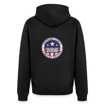 Awesome Since 2006 17. Geburtstag - Unisex Premium Bio Zip Hoodie - Schwarz - Hinten - Nico (187cm)