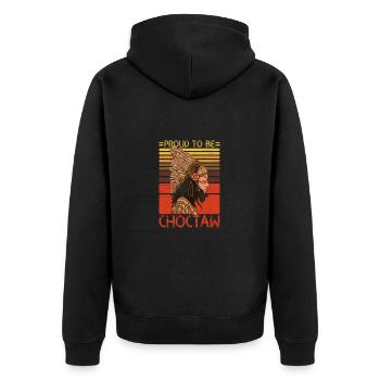 Fier d’être amérindien Choctaw - Veste à capuche bio Premium Unisexe - noir - Dos - Nico (187cm)
