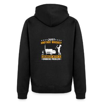 BBQ BBQ Gift - Unisex Premium Organic Zip Hoodie - black - Back - Nico (187cm)