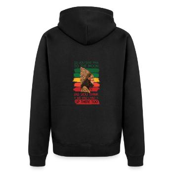 Drôle de dicton amérindien - Veste à capuche bio Premium Unisexe - noir - Dos - Nico (187cm)