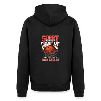 Désolé que tu dois me protéger Basketball - Veste à capuche bio Premium Unisexe - noir - Dos - Nico (187cm)
