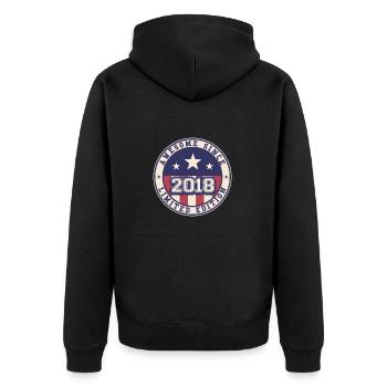 Awesome Since 2018 5. Geburtstag - Unisex Premium Bio Zip Hoodie - Schwarz - Hinten - Nico (187cm)