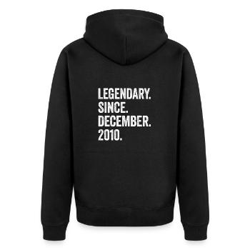 12 Years Old December 2010 12th Birthday - Unisex Premium Organic Zip Hoodie - black - Back - Nico (187cm)