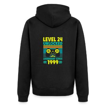 Niveau 24 Débloqué 1999 Gaming 24th Birthday Gamer - Veste à capuche bio Premium Unisexe - noir - Dos - Nico (187cm)