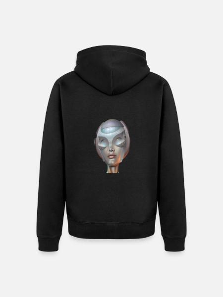 Alien Princess - Unisex Premium Organic Zip Hoodie - black