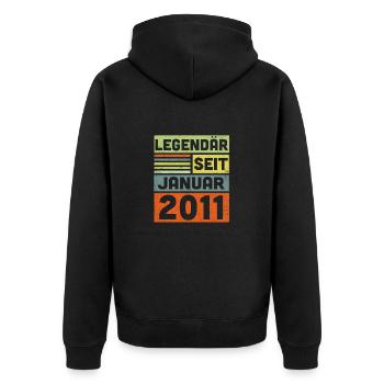 12 ans légendaire depuis janvier 2011 12ème anniversaire - Veste à capuche bio Premium Unisexe - noir - Dos - Nico (187cm)