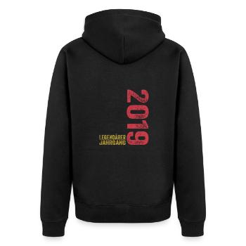 4 Jahre Legendärer Jahrgang 2019 4. Geburtstag - Unisex Premium Bio Zip Hoodie - Schwarz - Hinten - Nico (187cm)