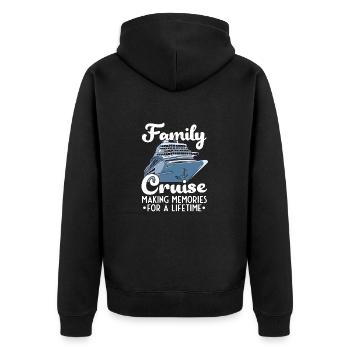 Kreuzfahrtschiff Family Cruise Kreuzfahrt - Unisex Premium Bio Zip Hoodie - Schwarz - Hinten - Nico (187cm)