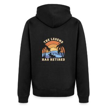 Retirement The Legend Has Retired - Unisex Premium Organic Zip Hoodie - black - Back - Nico (187cm)