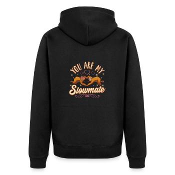 Tu es mon slowmate paresseux Saint-Valentin - Veste à capuche bio Premium Unisexe - noir - Dos - Nico (187cm)