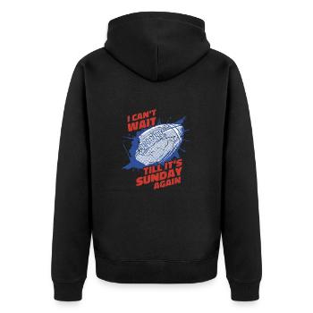 American Football Sonntag Football Spieler - Unisex Premium Bio Zip Hoodie - Schwarz - Hinten - Nico (187cm)